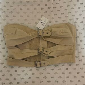 Windsor Beige Strapless Buckle Top
